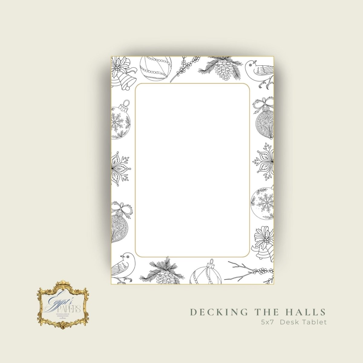 Decking the Halls - A Holiday Coloring Desk Tablet and Page Marker KitEgypt’s Paper, Decoupage and Layered Art