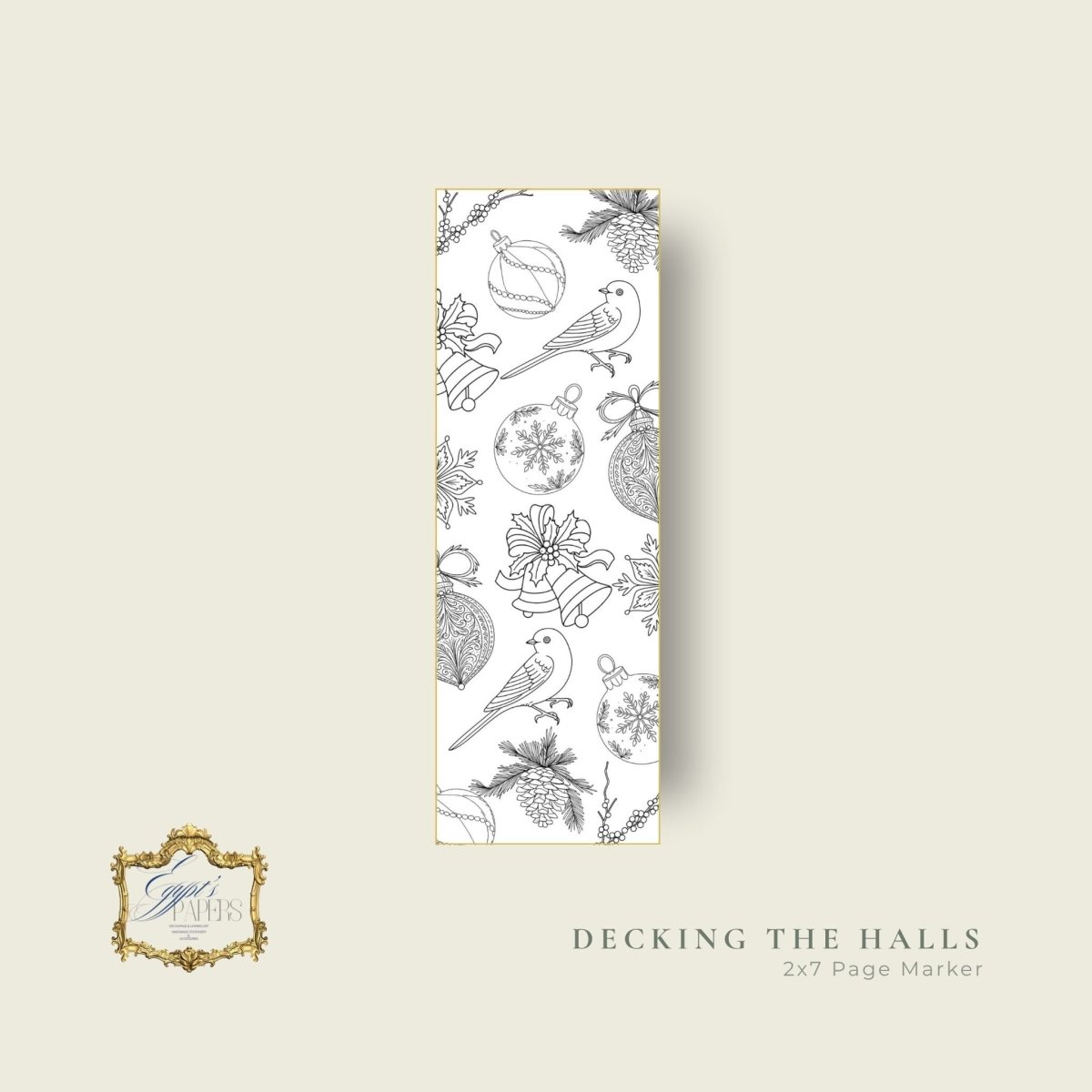 Decking the Halls - A Holiday Coloring Desk Tablet and Page Marker KitEgypt’s Paper, Decoupage and Layered Art