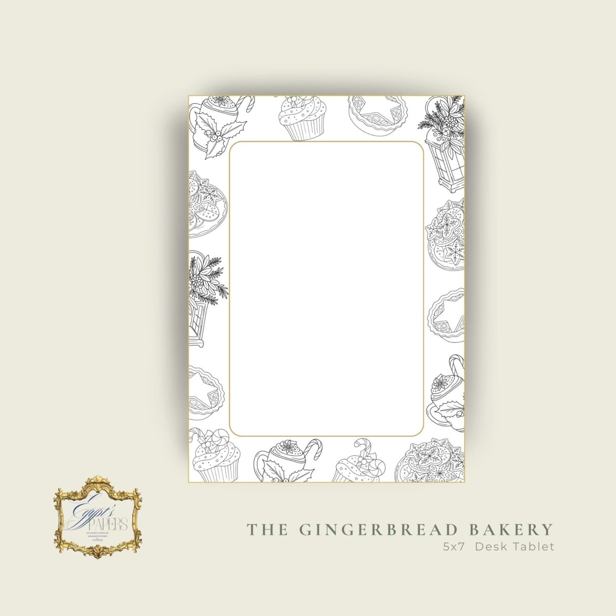 The Gingerbread Bakery - A Holiday Coloring Desk Tablet and Page Marker KitEgypt’s Paper, Decoupage and Layered Art