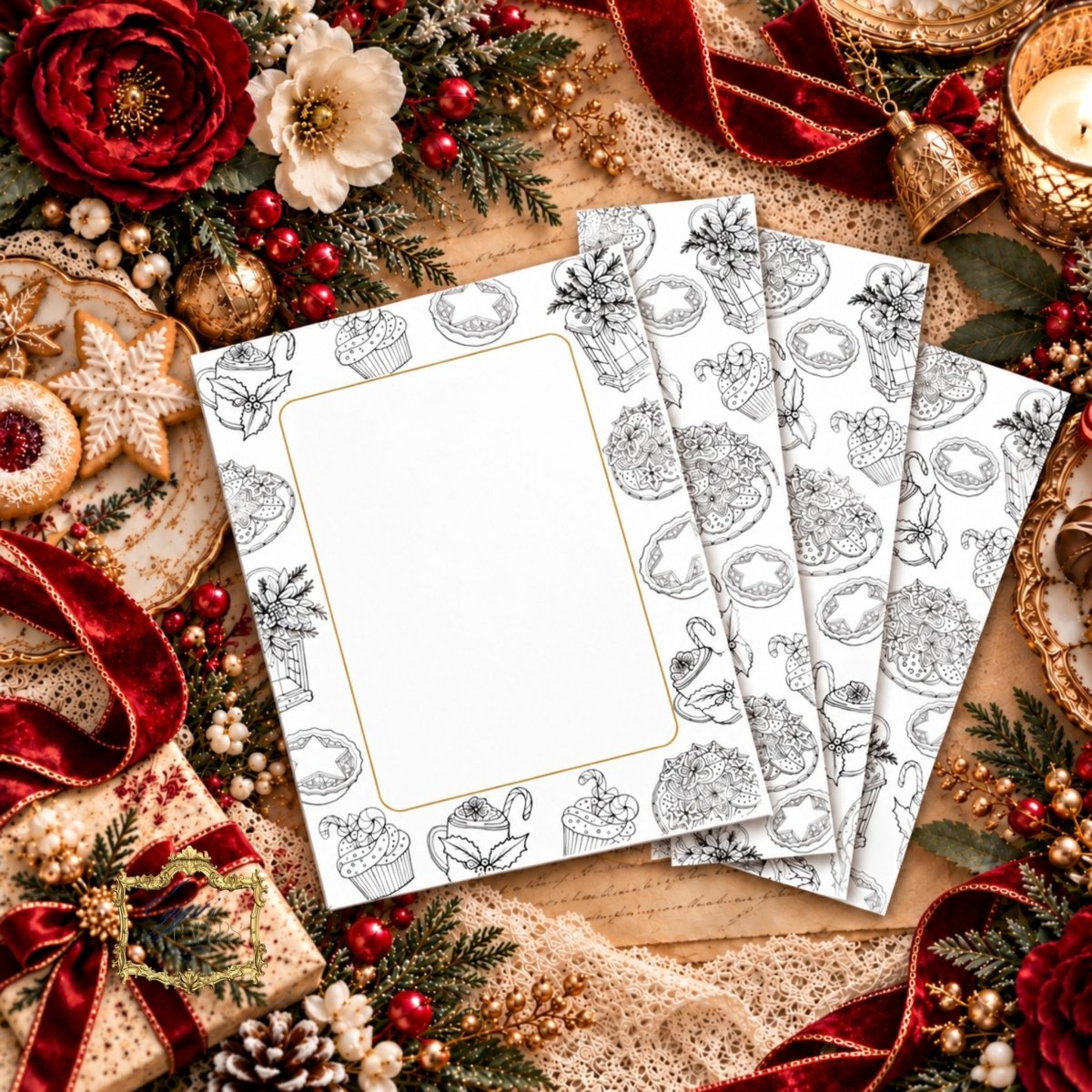 The Gingerbread Bakery - A Holiday Coloring Desk Tablet and Page Marker KitEgypt’s Paper, Decoupage and Layered Art
