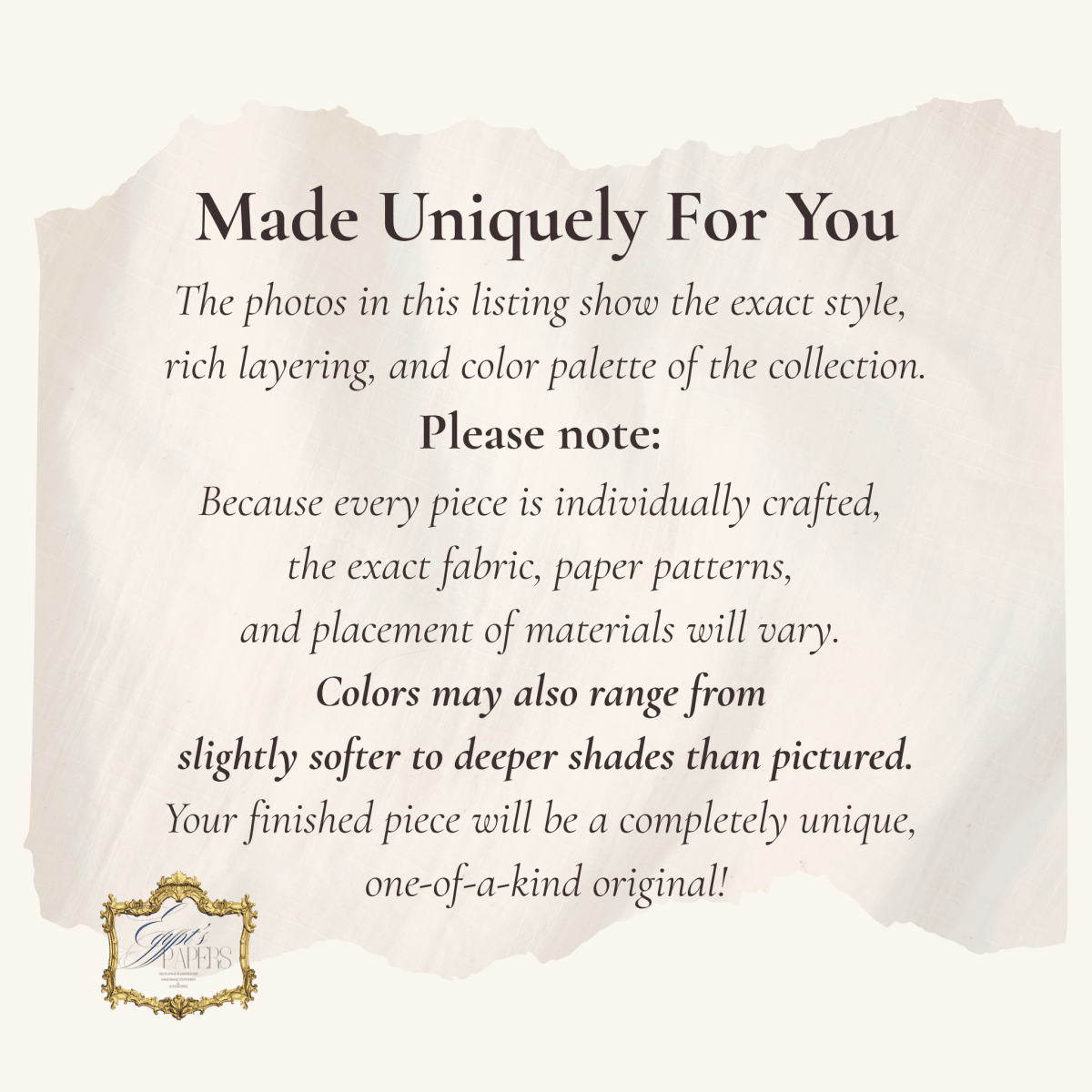 The Winter Collection: Bespoke Heirloom Junk JournalsEgypt’s Paper, Decoupage and Layered Art