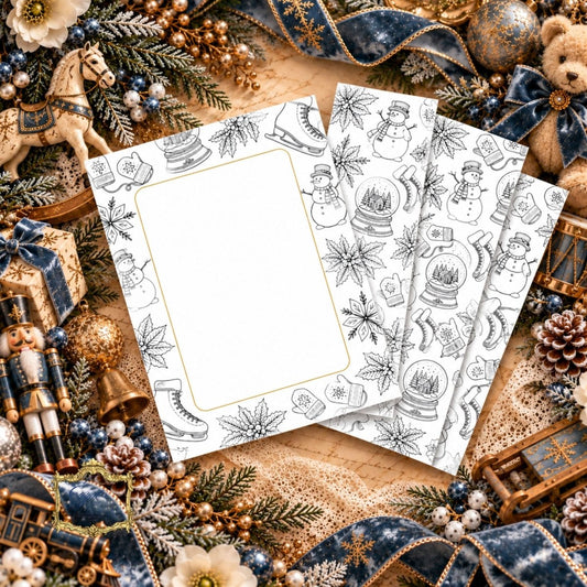 The Winter Promenade - A Holiday Coloring Desk Tablet and Page Marker KitEgypt’s Paper, Decoupage and Layered Art
