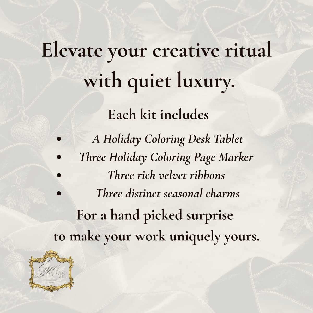 Toyland Treasures - A Holiday Coloring Desk Tablet and Page Marker KitEgypt’s Paper, Decoupage and Layered Art